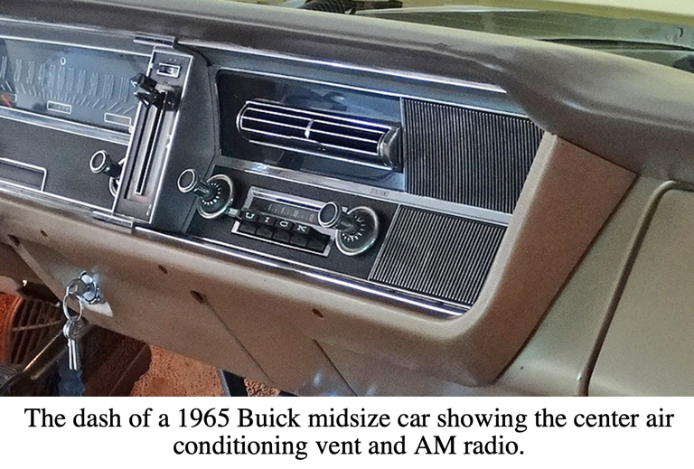 Center vent and AM radio from a 1965 Buick A-Body