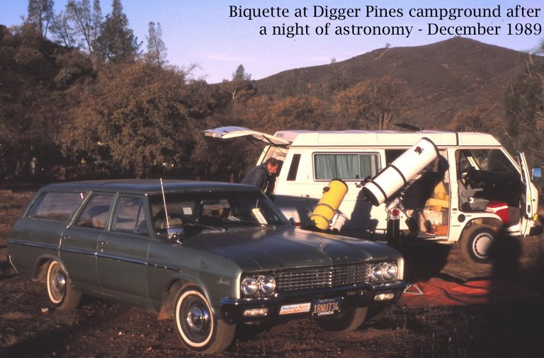 Biquette and telescopes
            at Digger Pines