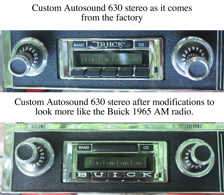 Modifications to Custom Autosound 630 stereo